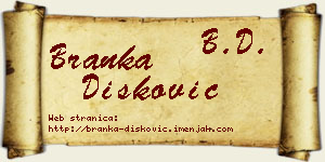 Branka Dišković vizit kartica